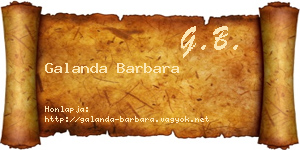 Galanda Barbara névjegykártya